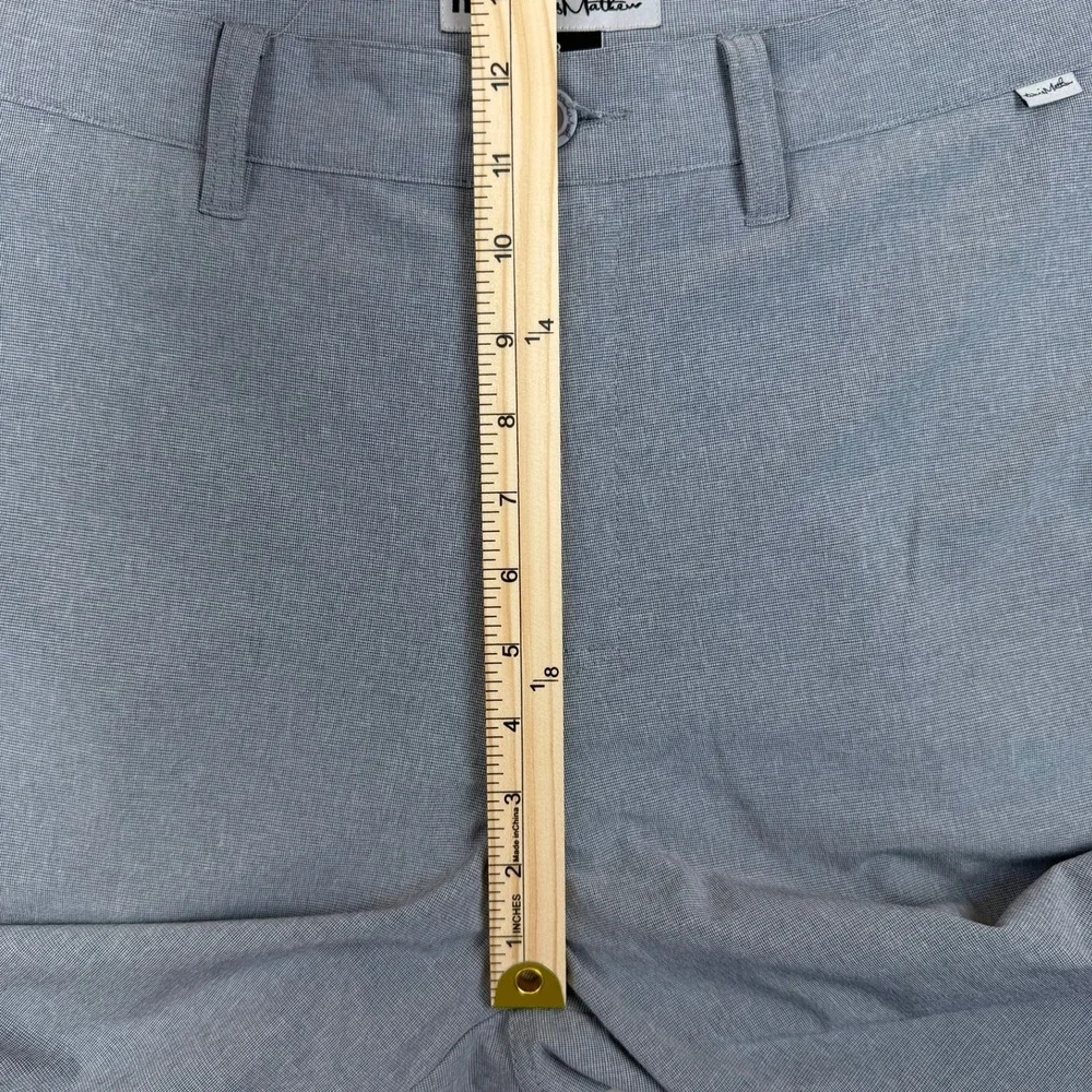 Travis Mathew Mens Grey Heathered Performance Golf Shorts Size 38 Stretch 10